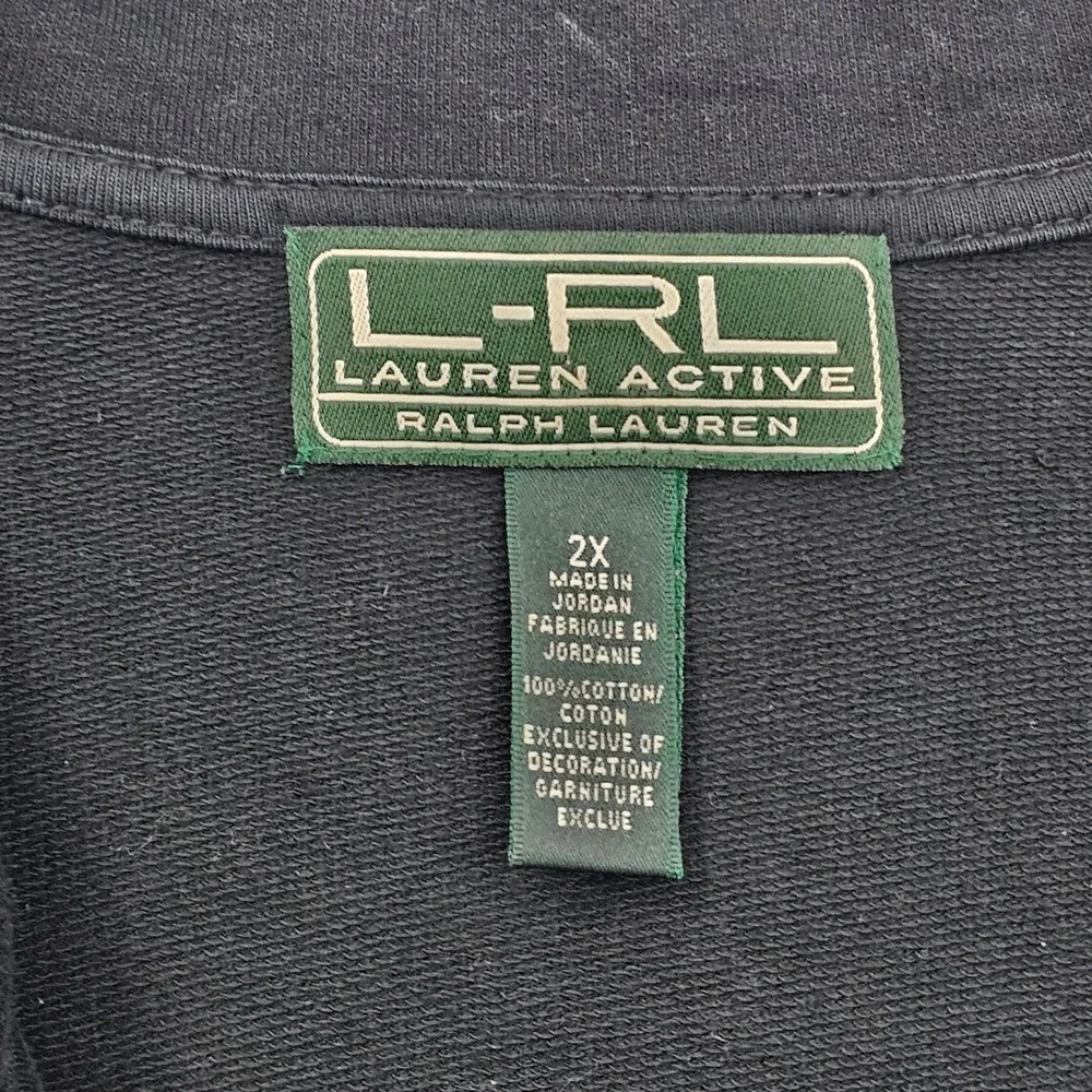 Lauren Active Ralph Lauren Jacket Womens 2X Black Full Zip Cotton Equestrian Ivy